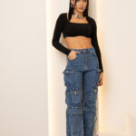 Strass cargo jeans