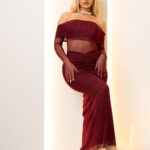 Mavre strapless c-through φόρεμα με σούρα