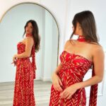 Verona εμπριμέ φόρεμα με φουλάρι