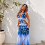 Tiger blue leopard dress