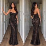 Oscar δαντελωτό dress - Image 2