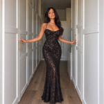 Oscar δαντελωτό dress